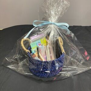 Gift Basket with Assorted Women’s Makeup, False lashes, Lip Gloss